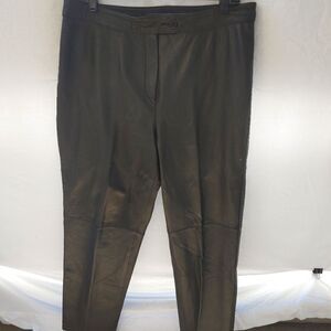 The Limited VINTAGE Womens Size 12 Black REAL Leather Pants.